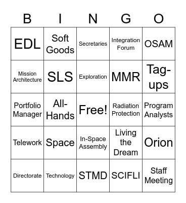 STED Bingo Card