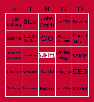 United Way BINGO Card
