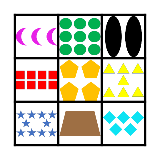 Counting Shapes Bingo Card