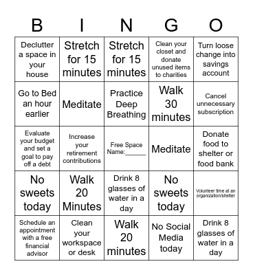 ECD - End of Year Challenge Bingo Card