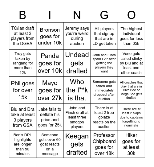 DPL Bingo Card