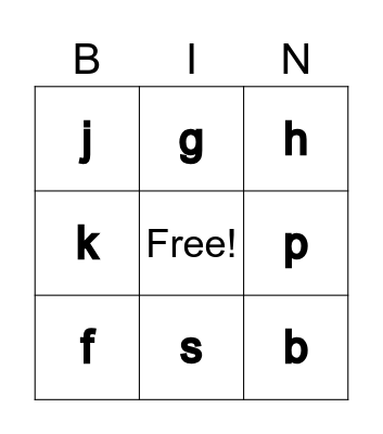 Bingo letters Bingo Card