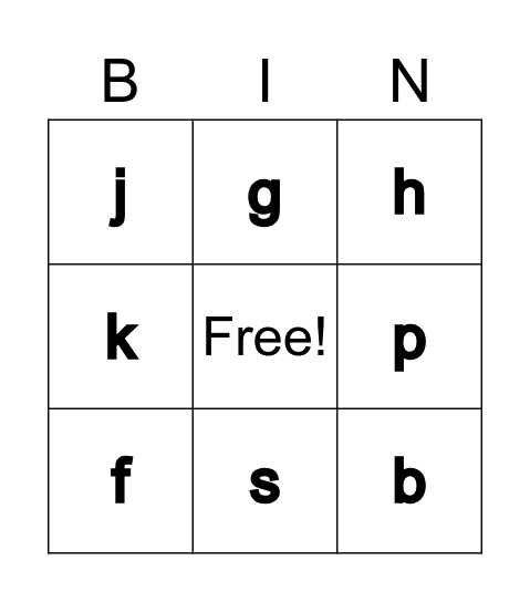 Bingo letters Bingo Card