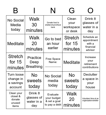 ECD End of Year Challenge Bingo Card