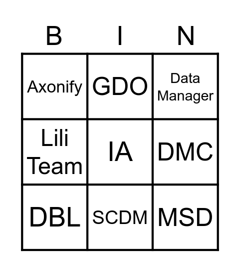 Mini Bingo Card