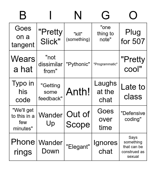 506 Bingo Card