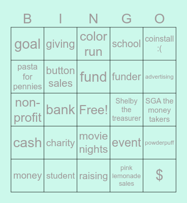 FUNDRAISING BINGO Card