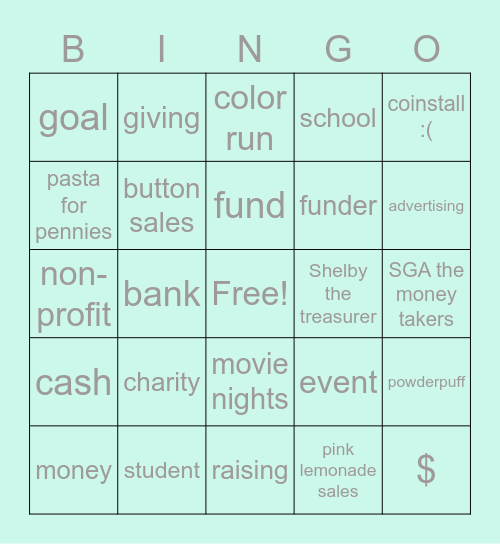 FUNDRAISING BINGO Card