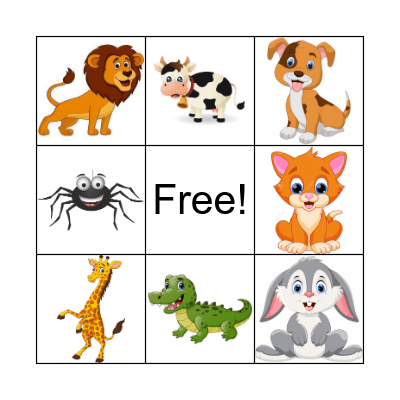 BINGO - ANIMALS Bingo Card