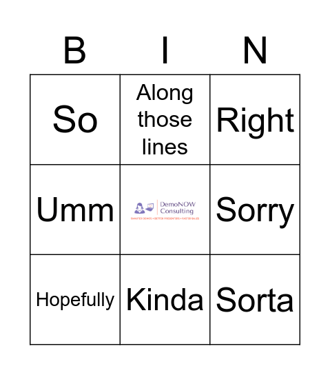 Taboo Words Bingo Card