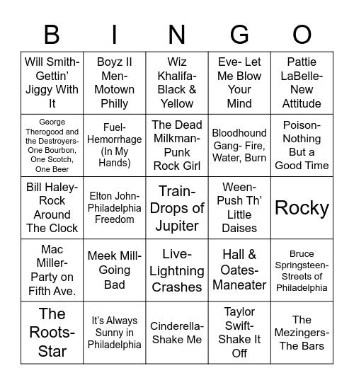 Total-Quiz.com Presents Radio Bingo: Keystone State Bingo Card