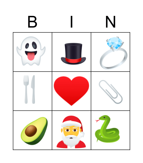 Emoji Bingo Card