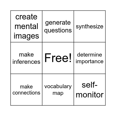 Lit Circles ELA 8 Bingo Card