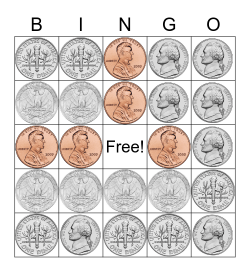 MONEY Bingo Card