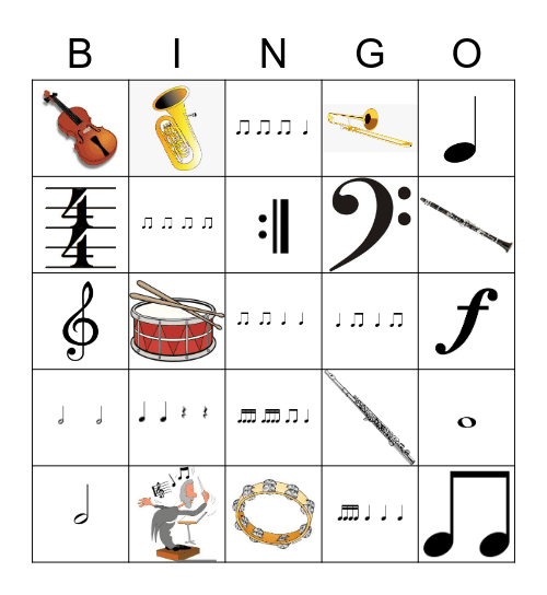 Music Notation Bingo Card