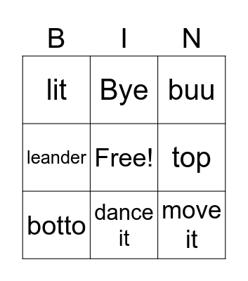 Test Bingo Card