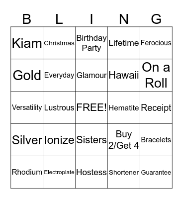 lia sophia Bingo Card
