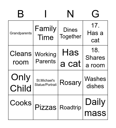 LIFETEEN FAMILY BINGO Card