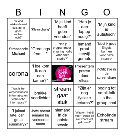 OOD Bingo Card