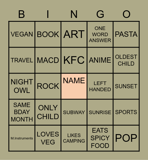 Community YouthCop! Bingo Card