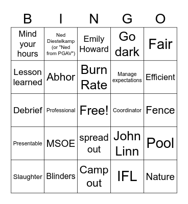 BJL HPWT BINGO Card