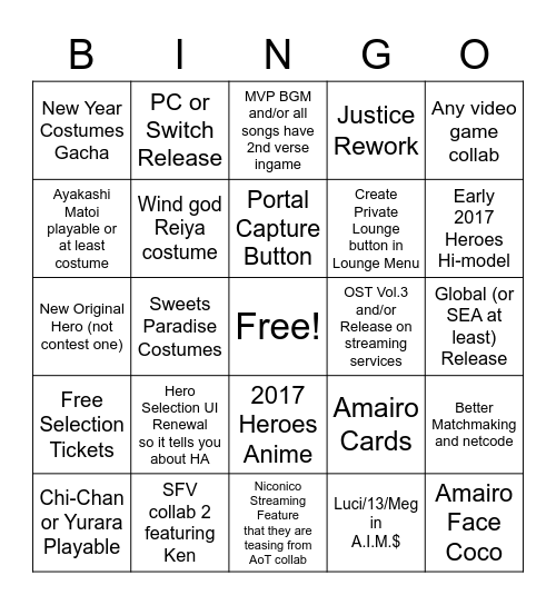 compassfes 4th wishlist Bingo Card