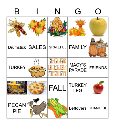 THANKSGIVING Bingo Card