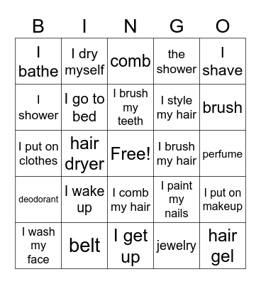 Rutina Diaria Bingo Card