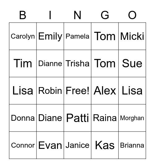 ReviewVille Bingo Card