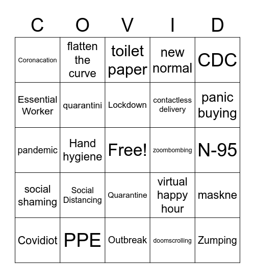 COVID BINGO Card