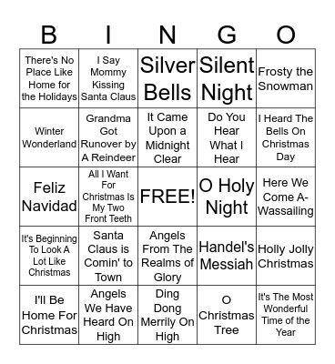 Merry Christmas Bingo Card