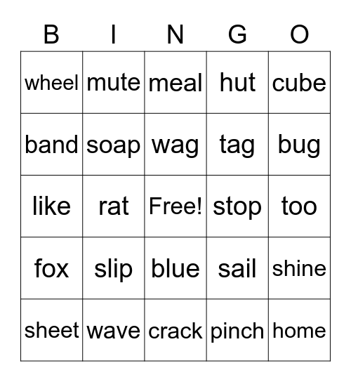 Vowel Bingo Card 2 Bingo Card