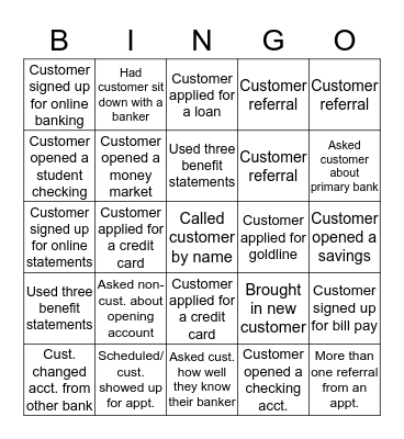Referral Bingo! Bingo Card