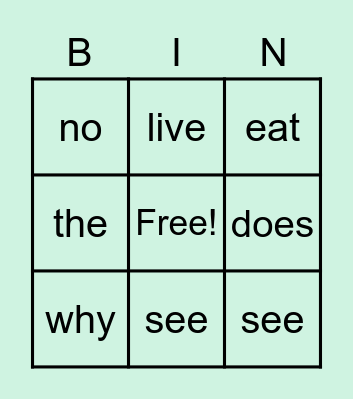 Second Grade Sight Words Bingo Card