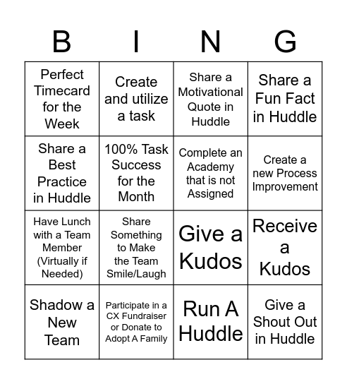 CX Analytics Bing(o) Bingo Card