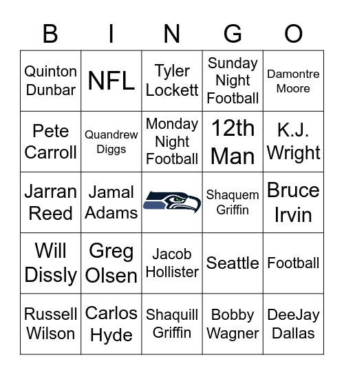 SEAHAWKS Bingo Card