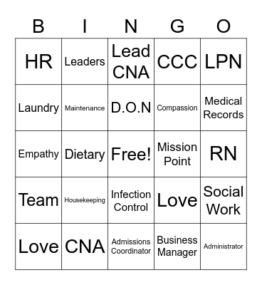 Mission Point Bingo Card