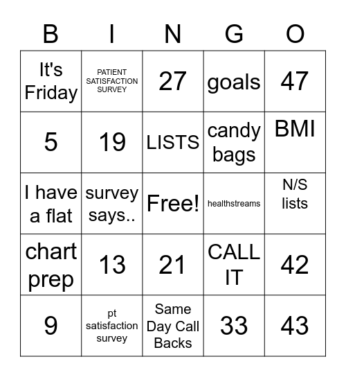 WORKPLACE BINGO Card