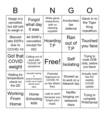 2020 Bingo Card