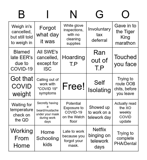 2020 Bingo Card