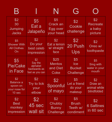 Silver Eagles B+ Bingo Card