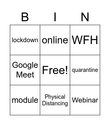 Vocab Bingo Card