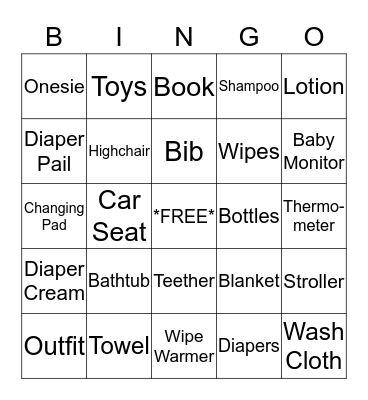 Baby Rooff Bingo Card
