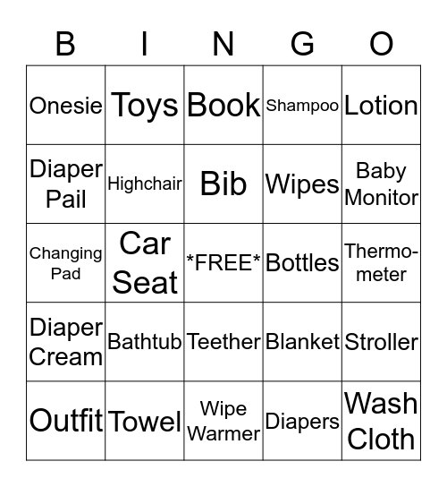 Baby Rooff Bingo Card