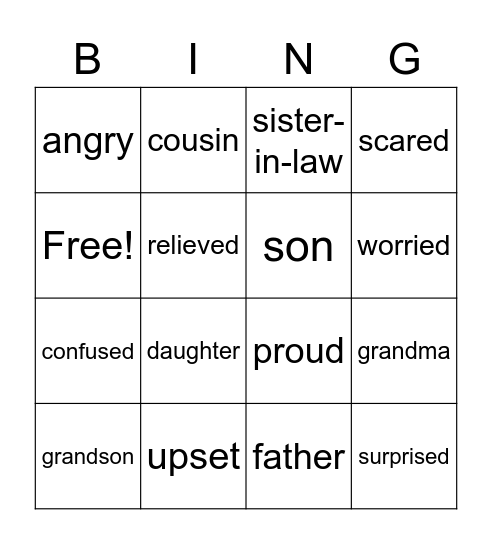 family first Bingo Card