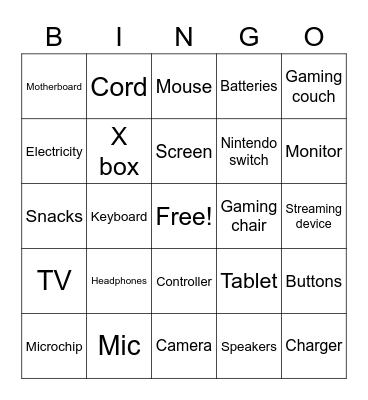 Tech Bingo Card