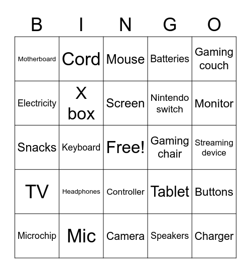 Tech Bingo Card