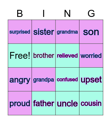 Family first Bingo Card
