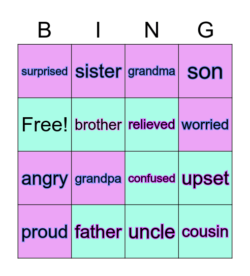 Family first Bingo Card
