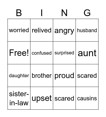 Family First Bingo Card